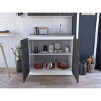 Meuble sous-évier avec lavabo utilitaire à 2 portes rectangulaire Brookeline
