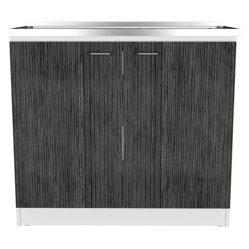 Meuble sous-évier avec lavabo utilitaire à 2 portes rectangulaire Brookeline