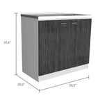 Meuble sous-évier avec lavabo utilitaire à 2 portes rectangulaire Brookeline