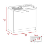 Meuble sous-évier avec lavabo utilitaire à 2 portes rectangulaire Brookeline