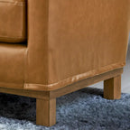 Canapé 3 places rembourré Jolene avec piètement en bois et coussins décoratifs