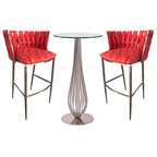 Table de pub avec tabourets de bar assortis de 76 cm Barcelone 3 pièces
