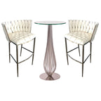 Table de pub avec tabourets de bar assortis de 76 cm Barcelone 3 pièces