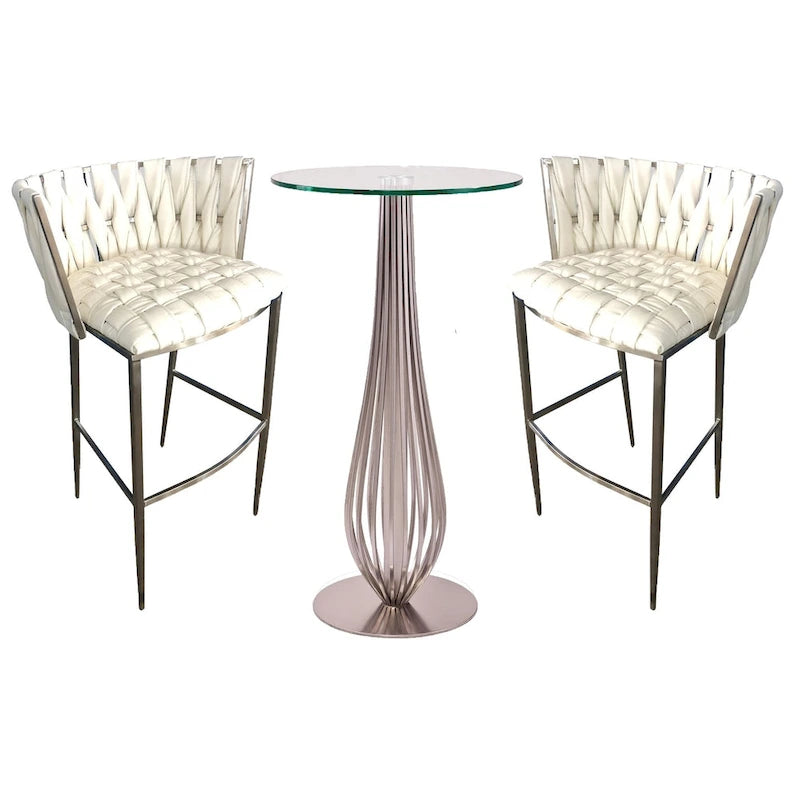 Table de pub avec tabourets de bar assortis de 76 cm Barcelone 3 pièces