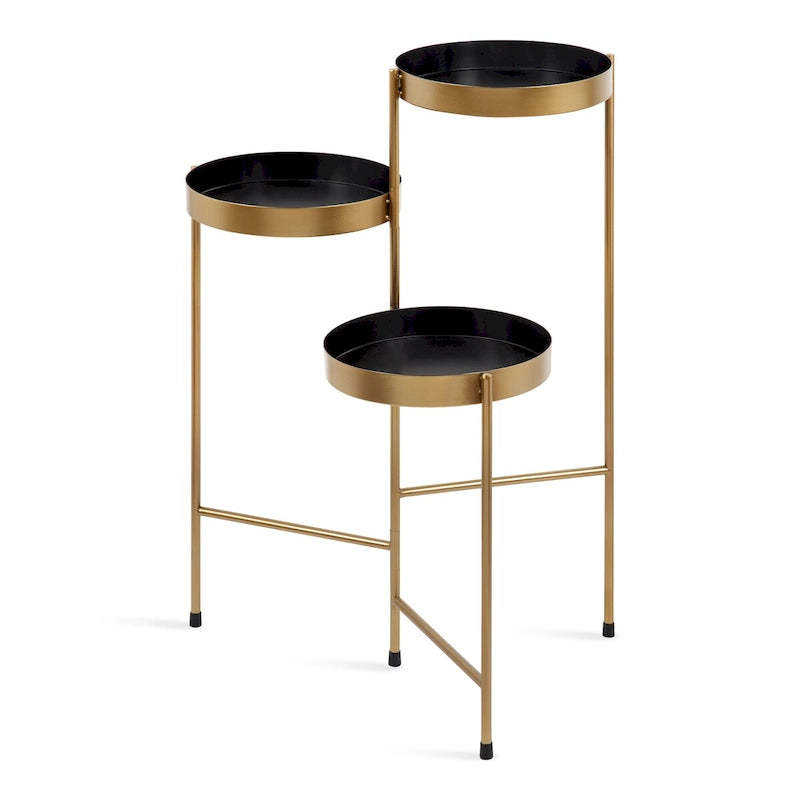 Support à plantes moderne à 3 niveaux en métal - 16x21x30