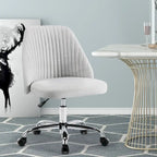 Chaise de bureau, chaise de vanité moderne et mignonne pivotante à roulettes, sans accoudoirs pour la maison, les chambres, le bureau, l'étude, les étudiants