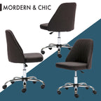 Chaise de bureau, chaise de vanité moderne et mignonne pivotante à roulettes, sans accoudoirs pour la maison, les chambres, le bureau, l'étude, les étudiants