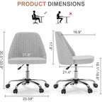 Chaise de bureau, chaise de vanité moderne et mignonne pivotante à roulettes, sans accoudoirs pour la maison, les chambres, le bureau, l'étude, les étudiants
