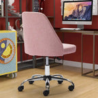 Chaise de bureau, chaise de vanité moderne et mignonne pivotante à roulettes, sans accoudoirs pour la maison, les chambres, le bureau, l'étude, les étudiants
