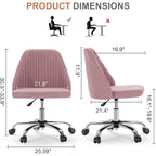 Chaise de bureau, chaise de vanité moderne et mignonne pivotante à roulettes, sans accoudoirs pour la maison, les chambres, le bureau, l'étude, les étudiants