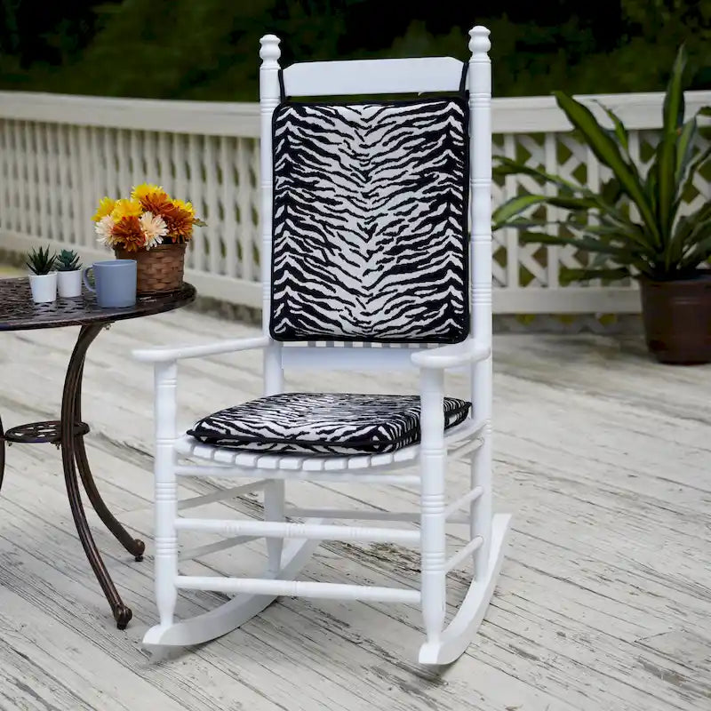 Ensemble de coussins réversibles en chenille pour fauteuil à bascule