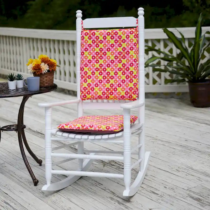 Ensemble de coussins réversibles en chenille pour fauteuil à bascule