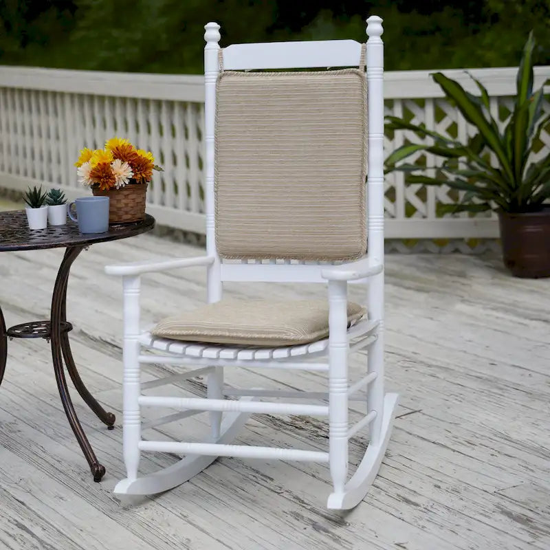 Ensemble de coussins réversibles en chenille pour fauteuil à bascule