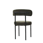 Lot de 2 chaises de salle à manger en tissu bouclette, chaises modernes incurvées avec dossier, chaises de cuisine rembourrées et rondes