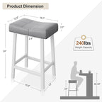 Tabourets de bar de 61 cm, siège ergonomique en forme de selle, lot de 2
