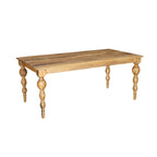 Table à manger en bois massif sculpté de 72 po - 72 L