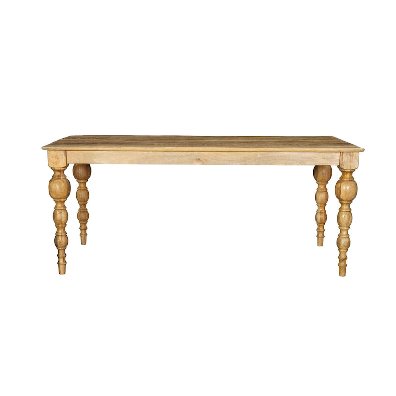 Table à manger en bois massif sculpté de 72 po - 72 L