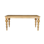 Table à manger en bois massif sculpté de 72 po - 72 L