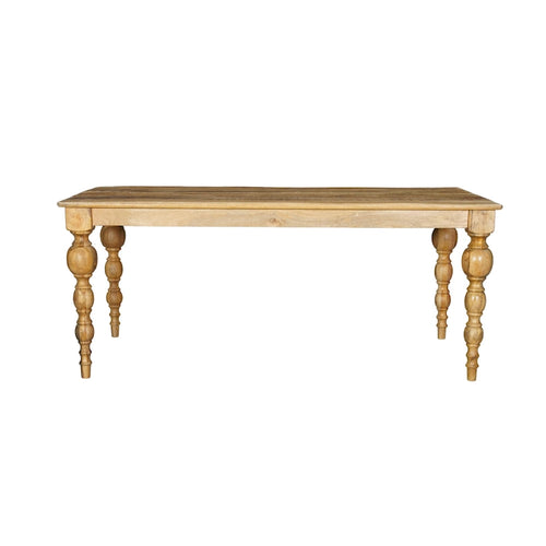 Table à manger en bois massif sculpté de 72 po - 72 L