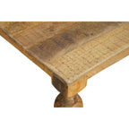 Table à manger en bois massif sculpté de 72 po - 72 L