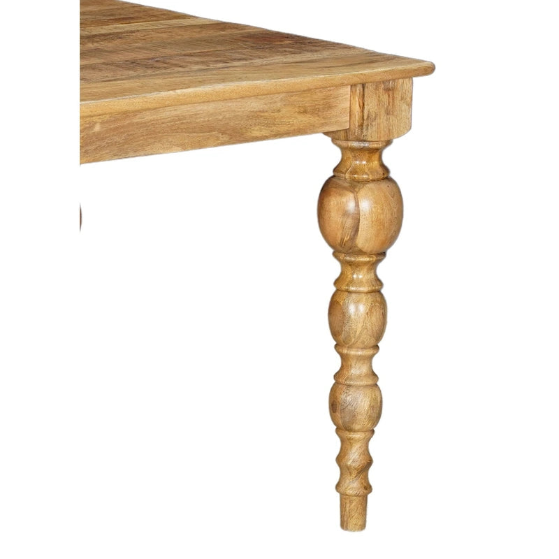 Table à manger en bois massif sculpté de 72 po - 72 L