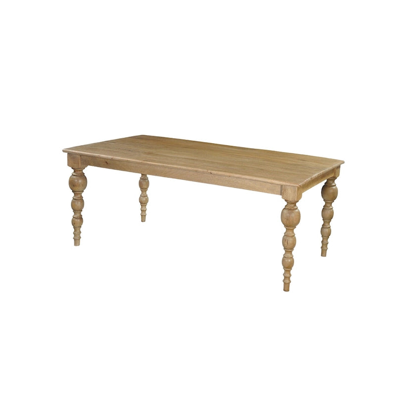 Table à manger en bois massif sculpté de 72 po - 72 L