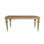 Table à manger en bois massif sculpté de 72 po - 72 L