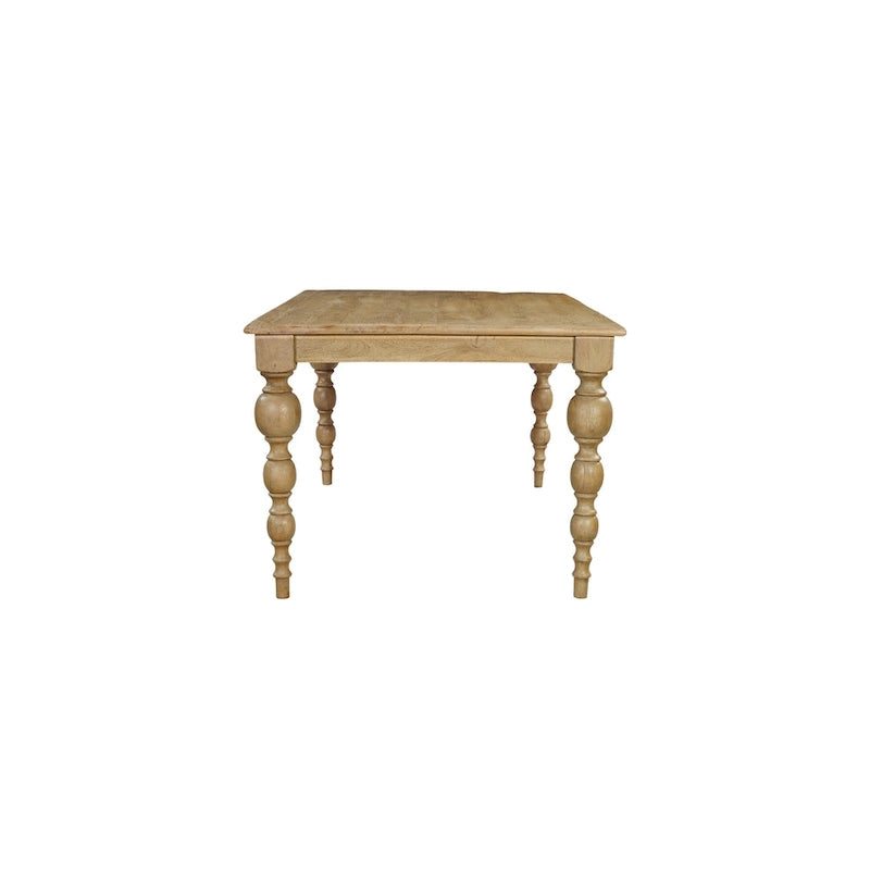 Table à manger en bois massif sculpté de 72 po - 72 L