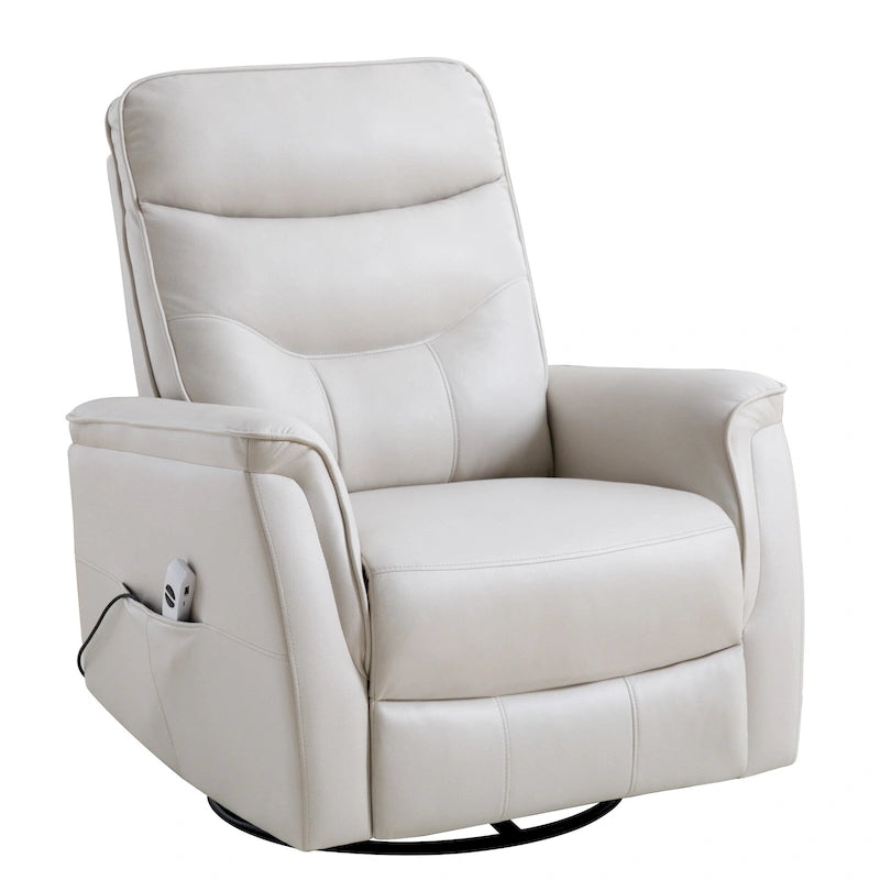 Fauteuil inclinable pivotant en similicuir avec port USB et fonction de planeur