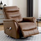 Fauteuil inclinable pivotant en similicuir avec port USB et fonction de planeur