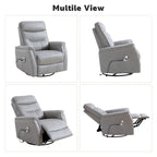 Fauteuil inclinable pivotant en similicuir avec port USB et fonction de planeur
