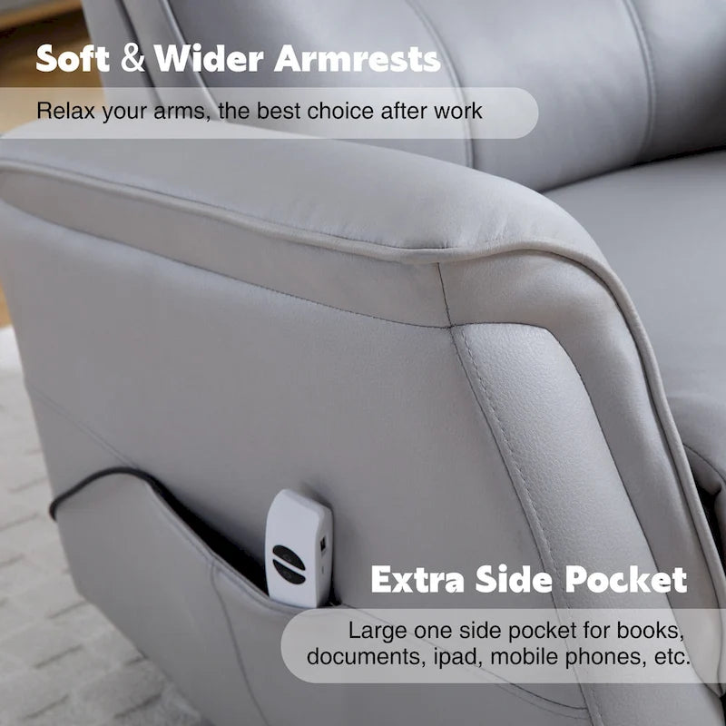 Fauteuil inclinable pivotant en similicuir avec port USB et fonction de planeur