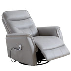 Fauteuil inclinable pivotant en similicuir avec port USB et fonction de planeur