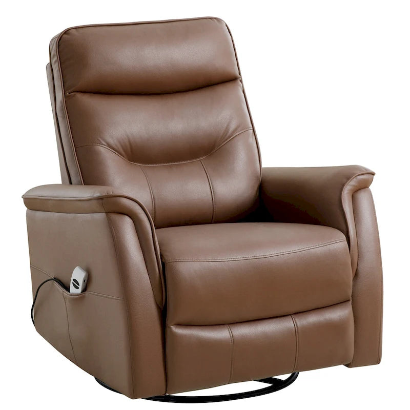Fauteuil inclinable pivotant en similicuir avec port USB et fonction de planeur
