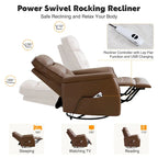 Fauteuil inclinable pivotant en similicuir avec port USB et fonction de planeur