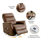 Fauteuil inclinable pivotant en similicuir avec port USB et fonction de planeur