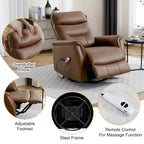 Fauteuil inclinable pivotant en similicuir avec port USB et fonction de planeur
