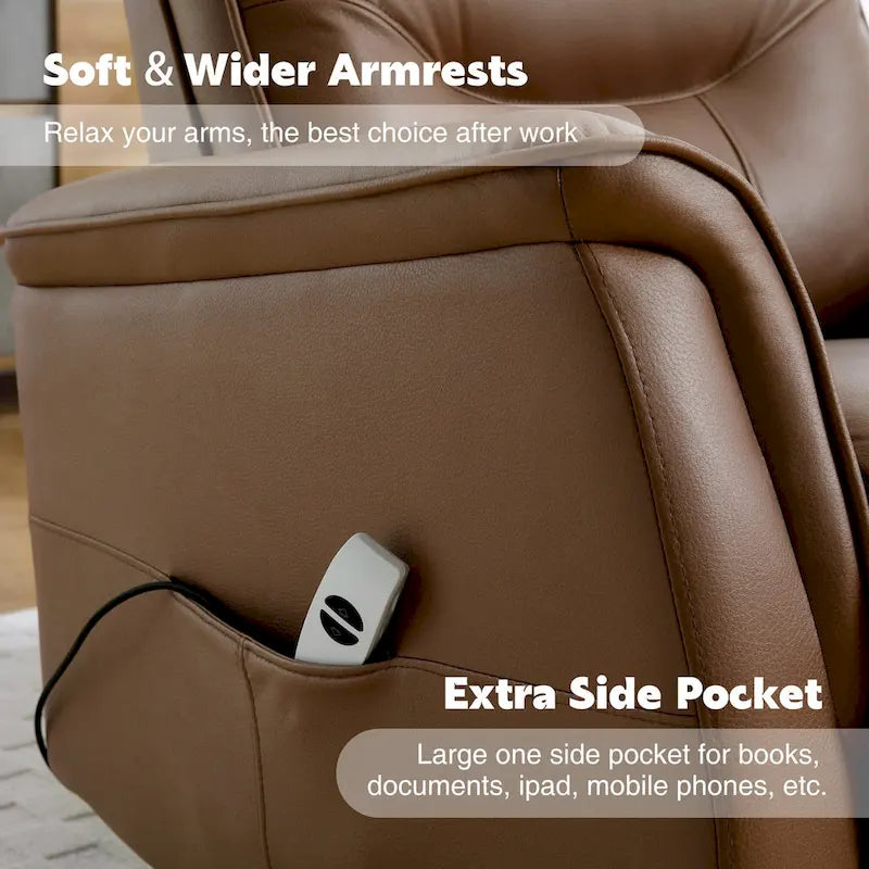 Fauteuil inclinable pivotant en similicuir avec port USB et fonction de planeur