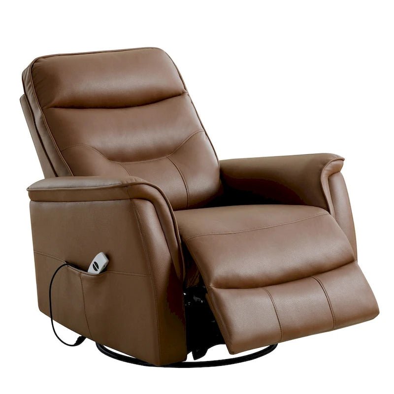 Fauteuil inclinable pivotant en similicuir avec port USB et fonction de planeur