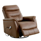 Fauteuil inclinable pivotant en similicuir avec port USB et fonction de planeur