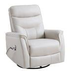 Fauteuil inclinable pivotant en similicuir avec port USB et fonction de planeur