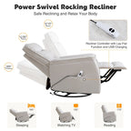 Fauteuil inclinable pivotant en similicuir avec port USB et fonction de planeur