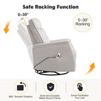 Fauteuil inclinable pivotant en similicuir avec port USB et fonction de planeur