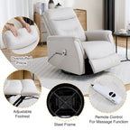 Fauteuil inclinable pivotant en similicuir avec port USB et fonction de planeur