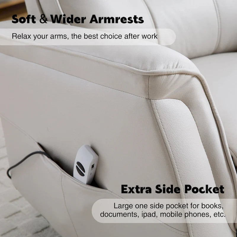Fauteuil inclinable pivotant en similicuir avec port USB et fonction de planeur